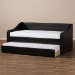 Baxton Studio Barnstorm Modern and Contemporary Black Faux Leather Upholstered Daybed with Guest Trundle Bed - CF8755-Black-Day Bed