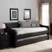 Baxton Studio Barnstorm Modern and Contemporary Black Faux Leather Upholstered Daybed with Guest Trundle Bed - CF8755-Black-Day Bed