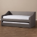 Baxton Studio Barnstorm Modern and Contemporary Grey Fabric Upholstered Daybed with Guest Trundle Bed - CF8755-Grey-Day Bed