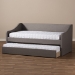 Baxton Studio Barnstorm Modern and Contemporary Grey Fabric Upholstered Daybed with Guest Trundle Bed - CF8755-Grey-Day Bed