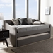 Baxton Studio Barnstorm Modern and Contemporary Grey Fabric Upholstered Daybed with Guest Trundle Bed - CF8755-Grey-Day Bed