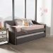 Baxton Studio Barnstorm Modern and Contemporary Grey Fabric Upholstered Daybed with Guest Trundle Bed - CF8755-Grey-Day Bed