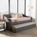 Baxton Studio Barnstorm Modern and Contemporary Grey Fabric Upholstered Daybed with Guest Trundle Bed - CF8755-Grey-Day Bed