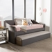 Baxton Studio Barnstorm Modern and Contemporary Grey Fabric Upholstered Daybed with Guest Trundle Bed - CF8755-Grey-Day Bed