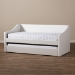 Baxton Studio Barnstorm Modern and Contemporary White Faux Leather Upholstered Daybed with Guest Trundle Bed - CF8755-White-Day Bed