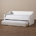 Baxton Studio Barnstorm Modern and Contemporary White Faux Leather Upholstered Daybed with Guest Trundle Bed - CF8755-White-Day Bed