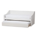 Baxton Studio Barnstorm Modern and Contemporary White Faux Leather Upholstered Daybed with Guest Trundle Bed - CF8755-White-Day Bed