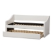 Baxton Studio Barnstorm Modern and Contemporary White Faux Leather Upholstered Daybed with Guest Trundle Bed - CF8755-White-Day Bed