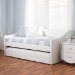 Baxton Studio Barnstorm Modern and Contemporary White Faux Leather Upholstered Daybed with Guest Trundle Bed - CF8755-White-Day Bed