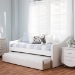 Baxton Studio Barnstorm Modern and Contemporary White Faux Leather Upholstered Daybed with Guest Trundle Bed - CF8755-White-Day Bed
