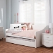 Baxton Studio Barnstorm Modern and Contemporary White Faux Leather Upholstered Daybed with Guest Trundle Bed - CF8755-White-Day Bed