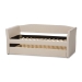 Baxton Studio Camino Modern and Contemporary Beige Fabric Upholstered Daybed with Guest Trundle Bed - CF8756-Beige-Day Bed