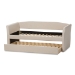Baxton Studio Camino Modern and Contemporary Beige Fabric Upholstered Daybed with Guest Trundle Bed - CF8756-Beige-Day Bed