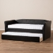 Baxton Studio Camino Modern and Contemporary Black Faux Leather Upholstered Daybed with Guest Trundle Bed - CF8756-Black-Day Bed