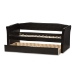 Baxton Studio Camino Modern and Contemporary Black Faux Leather Upholstered Daybed with Guest Trundle Bed - CF8756-Black-Day Bed