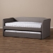 Baxton Studio Camino Modern and Contemporary Grey Fabric Upholstered Daybed with Guest Trundle Bed - CF8756-Grey-Day Bed
