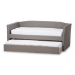 Baxton Studio Camino Modern and Contemporary Grey Fabric Upholstered Daybed with Guest Trundle Bed - CF8756-Grey-Day Bed