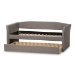 Baxton Studio Camino Modern and Contemporary Grey Fabric Upholstered Daybed with Guest Trundle Bed - CF8756-Grey-Day Bed