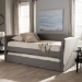 Baxton Studio Camino Modern and Contemporary Grey Fabric Upholstered Daybed with Guest Trundle Bed - CF8756-Grey-Day Bed