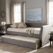 Baxton Studio Camino Modern and Contemporary Grey Fabric Upholstered Daybed with Guest Trundle Bed - CF8756-Grey-Day Bed