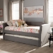 Baxton Studio Camino Modern and Contemporary Grey Fabric Upholstered Daybed with Guest Trundle Bed - CF8756-Grey-Day Bed