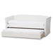 Baxton Studio Camino Modern and Contemporary White Faux Leather Upholstered Daybed with Guest Trundle Bed - CF8756-White-Day Bed