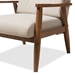 Baxton Studio Roxy Mid-Century Modern Walnut Brown Finish Wood and Light Beige Fabric Upholstered Button-Tufted High-Back Chair - BBT5265-Light Beige-CC-6086-1