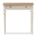 Baxton Studio Marquetterie French Provincial Style Weathered Oak and White Wash Distressed Finish Wood Two-Tone Console Table - PRL16VM(AR)/M