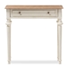 Baxton Studio Marquetterie French Provincial Style Weathered Oak and White Wash Distressed Finish Wood Two-Tone Console Table - PRL16VM(AR)/M