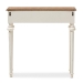 Baxton Studio Marquetterie French Provincial Style Weathered Oak and White Wash Distressed Finish Wood Two-Tone Console Table - PRL16VM(AR)/M