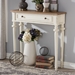 Baxton Studio Marquetterie French Provincial Style Weathered Oak and White Wash Distressed Finish Wood Two-Tone Console Table - PRL16VM(AR)/M