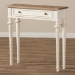 Baxton Studio Marquetterie French Provincial Style Weathered Oak and White Wash Distressed Finish Wood Two-Tone Console Table - PRL16VM(AR)/M