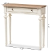 Baxton Studio Marquetterie French Provincial Style Weathered Oak and White Wash Distressed Finish Wood Two-Tone Console Table - PRL16VM(AR)/M