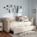 Baxton Studio Mabelle Modern and Contemporary Beige Fabric Trundle Daybed - Ashley-Beige-Daybed