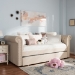 Baxton Studio Mabelle Modern and Contemporary Beige Fabric Trundle Daybed - Ashley-Beige-Daybed