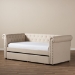Baxton Studio Mabelle Modern and Contemporary Beige Fabric Trundle Daybed - Ashley-Beige-Daybed