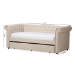 Baxton Studio Mabelle Modern and Contemporary Beige Fabric Trundle Daybed - Ashley-Beige-Daybed