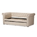 Baxton Studio Mabelle Modern and Contemporary Beige Fabric Trundle Daybed - Ashley-Beige-Daybed