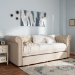 Baxton Studio Mabelle Modern and Contemporary Beige Fabric Trundle Daybed - Ashley-Beige-Daybed