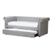 Baxton Studio Mabelle Modern and Contemporary Grey Fabric Trundle Daybed - Ashley-Grey-Daybed
