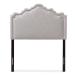Baxton Studio Nadeen Modern and Contemporary Greyish Beige Fabric Twin Size Headboard - BBT6622-Greyish Beige-Twin HB-H1217-14