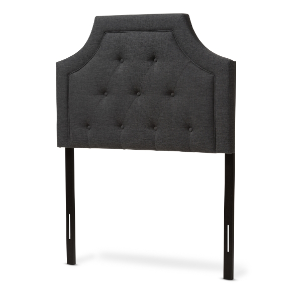 Baxton Studio Mars Modern and Contemporary Dark Grey Fabric Twin Size Headboard