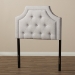 Baxton Studio Mars Modern and Contemporary Greyish Beige Fabric Twin Size Headboard - BBT6623-Greyish Beige-Twin HB-H1217-14