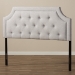 Baxton Studio Mars Modern and Contemporary Greyish Beige Fabric Full Size Headboard - BBT6623-Greyish Beige-Full HB-H1217-14