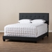 Baxton Studio Brookfield Modern and Contemporary Charcoal Grey Fabric King Size Bed - CF8747B-Charcoal-King