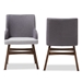 Baxton Studio Monte Mid-Century Modern Two-Tone Grey Fabric Armchair (Set of 2) - Monte-Dark-Grey/Light-Grey-DC