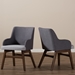 Baxton Studio Monte Mid-Century Modern Two-Tone Grey Fabric Armchair (Set of 2) - Monte-Dark-Grey/Light-Grey-DC