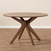Baxton Studio Monte Mid-Century Modern Walnut Wood 47-Inch Round Dining Table - Monte-Walnut-Round-DT