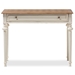 Baxton Studio Marquetterie French Provincial Weathered Oak and Whitewash Writing Desk - PRL5VM(AR)/M B