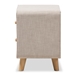 Baxton Studio Jonesy Mid-Century Beige Linen Upholstered 2-Drawer Nightstand - BBT3140-Beige-NS-XD02